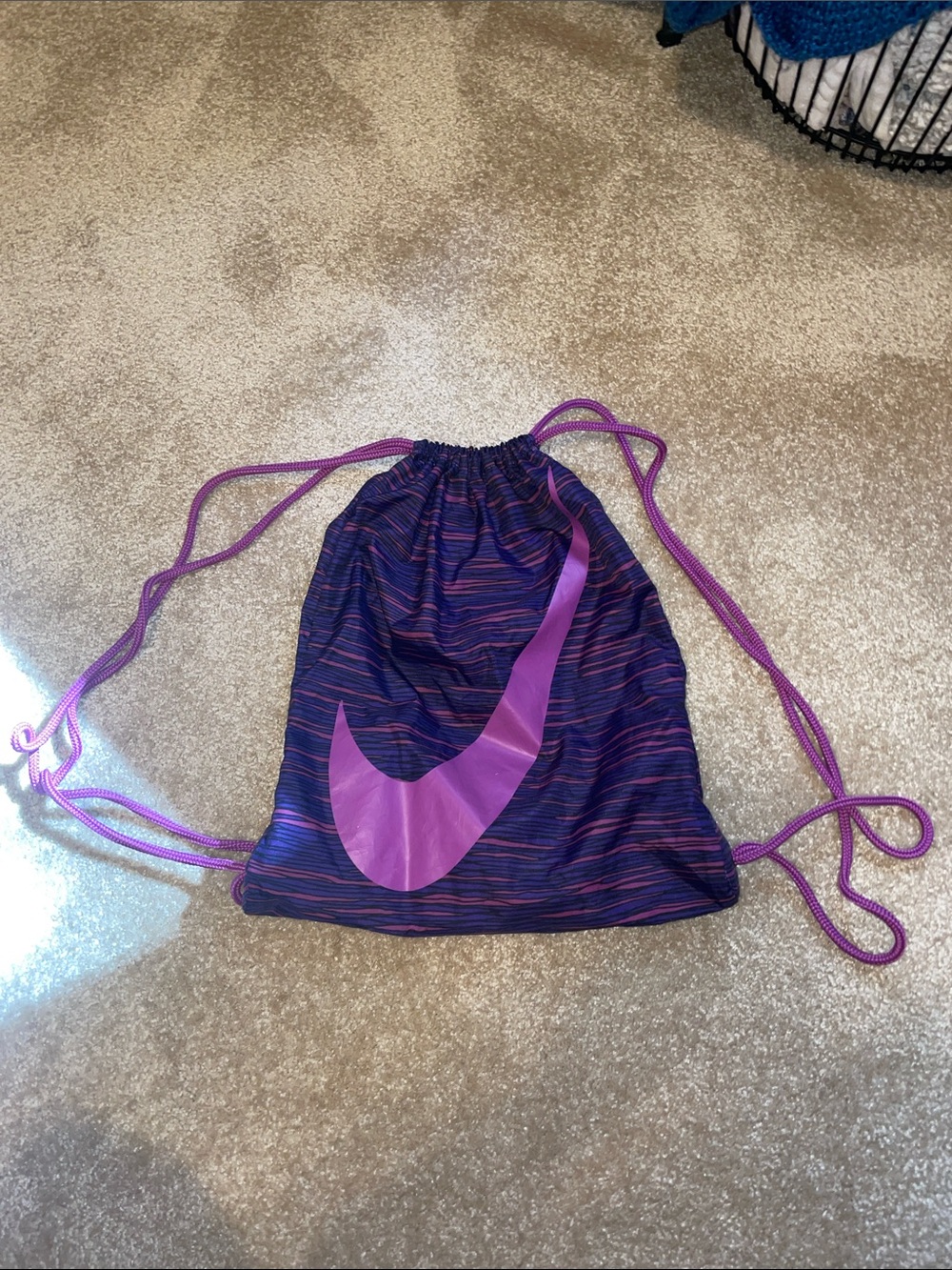 Nike purple drawstring bag
